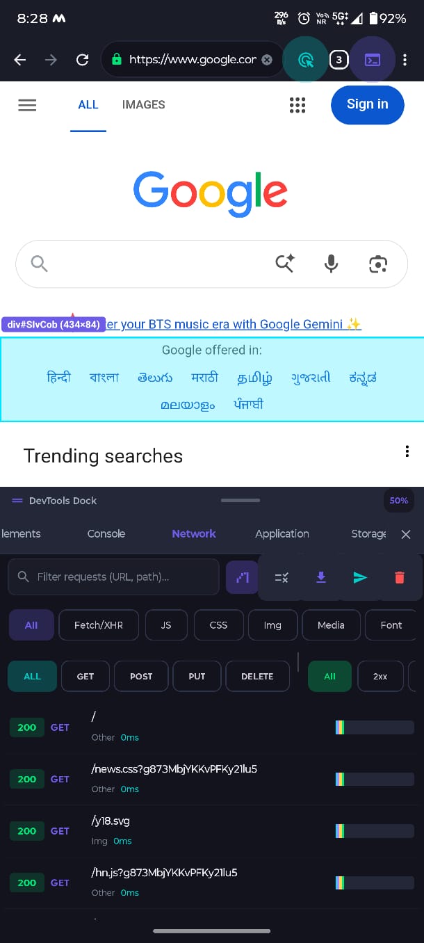 Tap & Trace Android App On-Device Web Inspector Interface